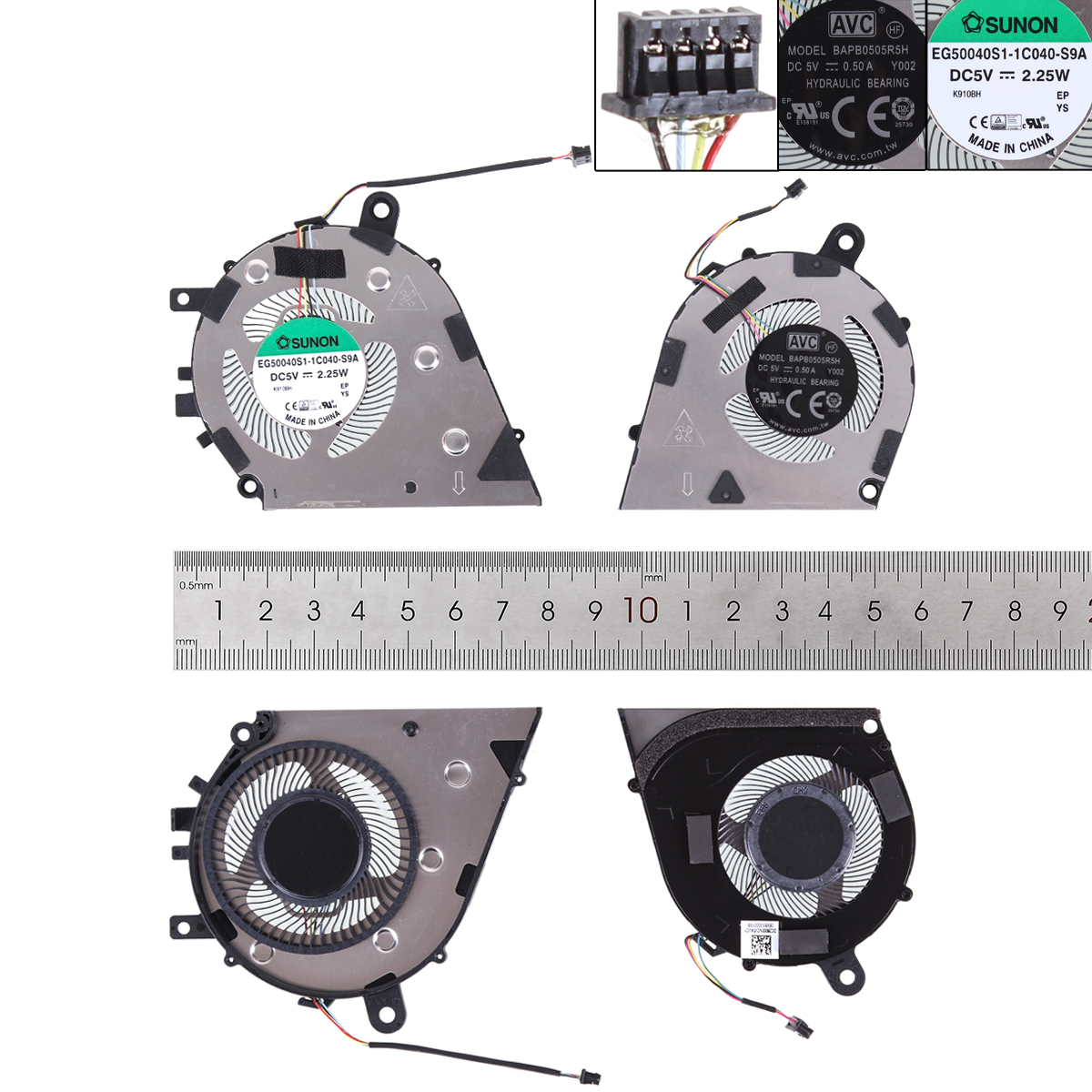 Picture of New Replacement CPU Cooling Fan For Lenovo Air-14 2019 s550-14-API 81NH s550 IdeaPad FLEX14 API（L+R,GPU Without cover ORG） 5H40S19919 5H40S19941 Layout